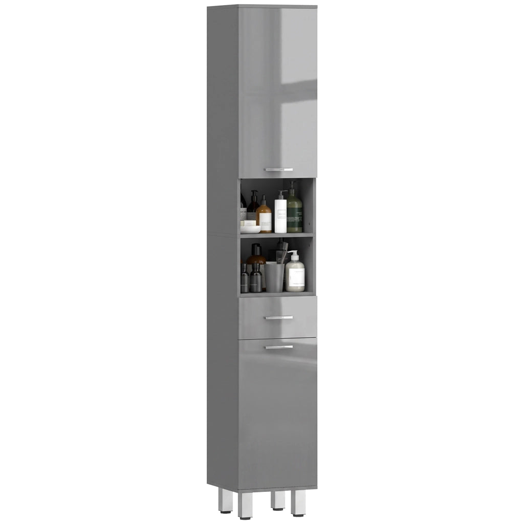Mobile bagno con cassetto e ripiani regolabili ¨C Xylo ¨C Grigio