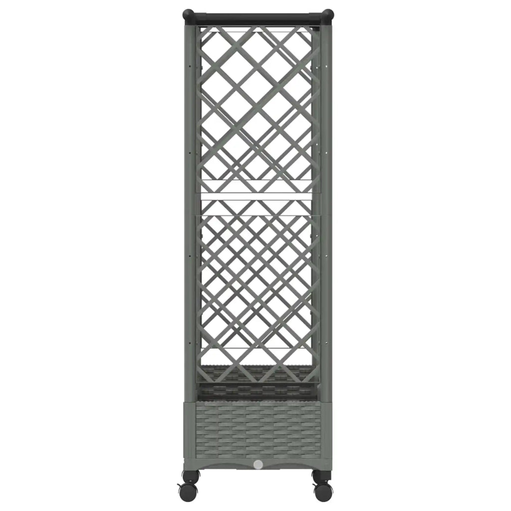 Letto Rialzato con Griglia e Tetto Grigio Chiaro PP 3423123