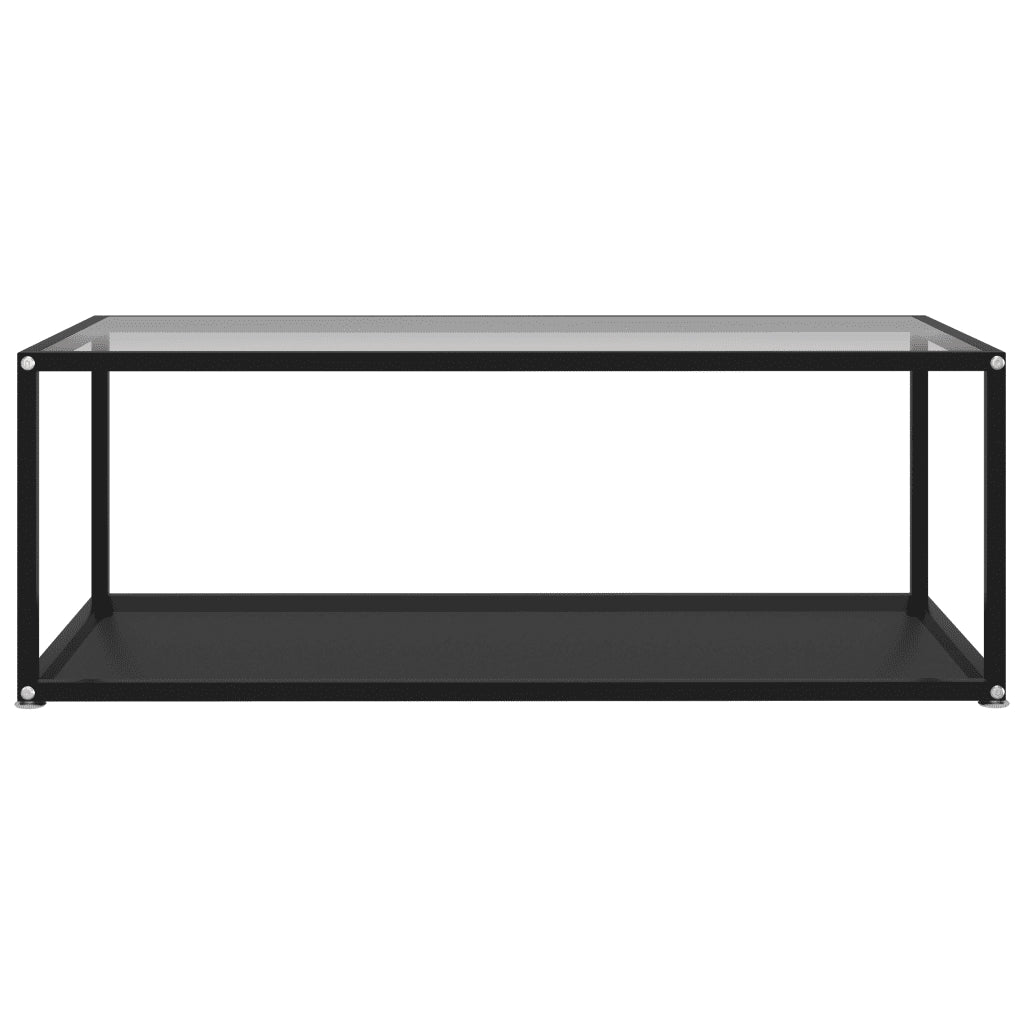 Tavolino Salotto Trasparente e Nero 100x50x35cm Vetro Temperato 322901