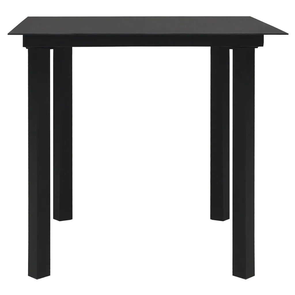 Set da Pranzo da Giardino 3 pz Nero in Rattan PVC