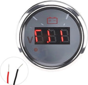 Misuratore di Tensione 2 Pollici Display LED Digitale IP67 Impermeabile Allarme di Alte Tensione Universale per Barca Auto - Bianco .