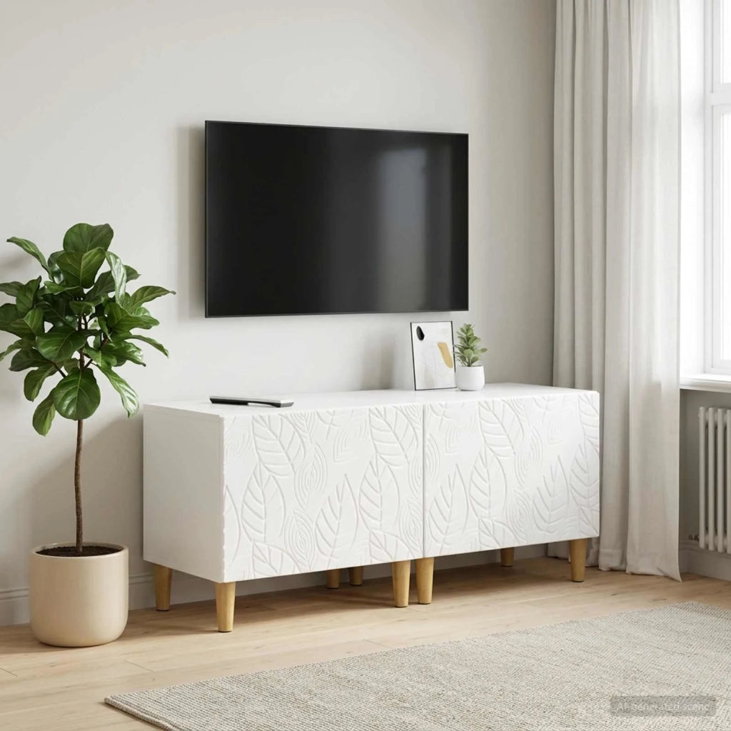 Mobile TV Bianco Lucido Legno ingegnerizzato 897119