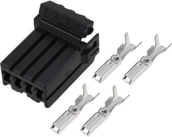 Connettore di testa per motocicletta 4-pin - Compatibile con Harley/Sportster/Dyna/Touring - Duraturo - Disegno Snap-on - Morsetti conduttori robusti