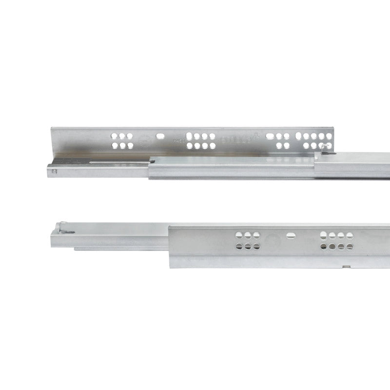 Set di guide per cassetti a scomparsa Silver, estrazione totale, chiusura soft, profondità 350 mm, Acciaio, Zincato b..