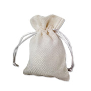 Trade Shop - 12 X Sacchetti Stoffa Porta Confetti Matrimonio Nascita Battesimo Bomboniera - Bianco