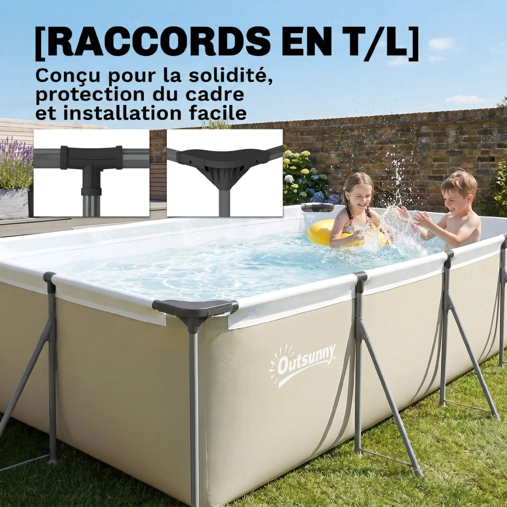 Piscina Tubolare Rettangolare ¨C Zephmum ¨C 394.5x208.3x80.5 cm Grigio