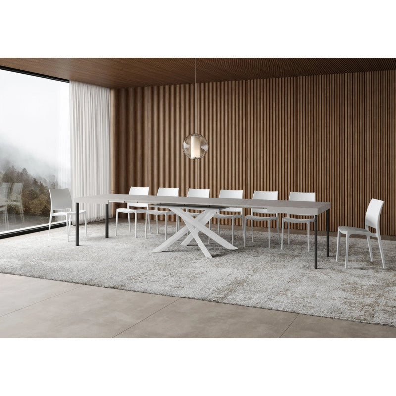 Tavolo allungabile 140/400x90 cm Volantis telaio Bianche - Cashmere