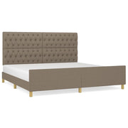 Letto matrimoniale | Letto per adulti | Giroletto con Testiera Grigio Tortora 200x200 cm in Tessuto