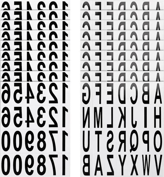 Etichette per numero di porta e lettere - etichette per numero di porta autoadesive - 10 fogli - esterno - casa - ufficio - appartamento - numero di porta - deurauto - 55 x 35 cm.