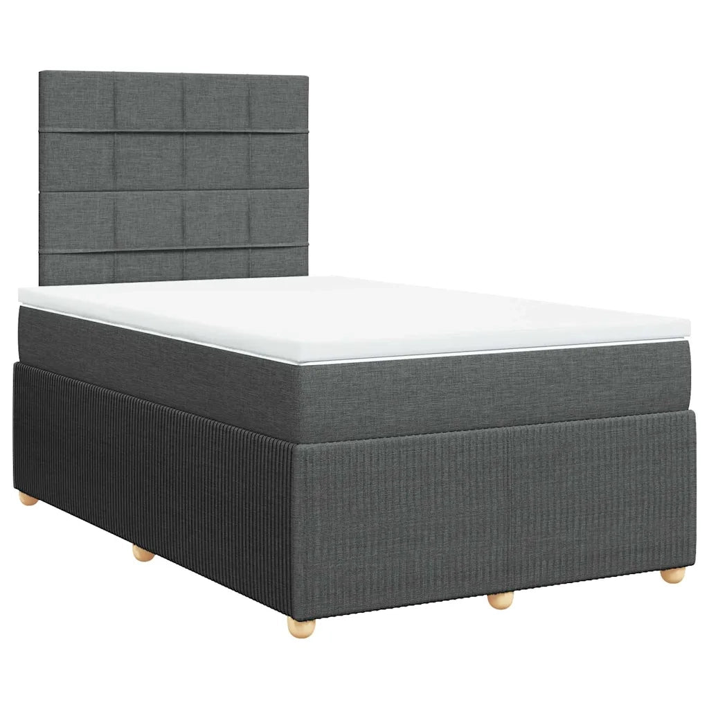Giroletto a Molle con Materasso Grigio Scuro 120x190cm Tessuto