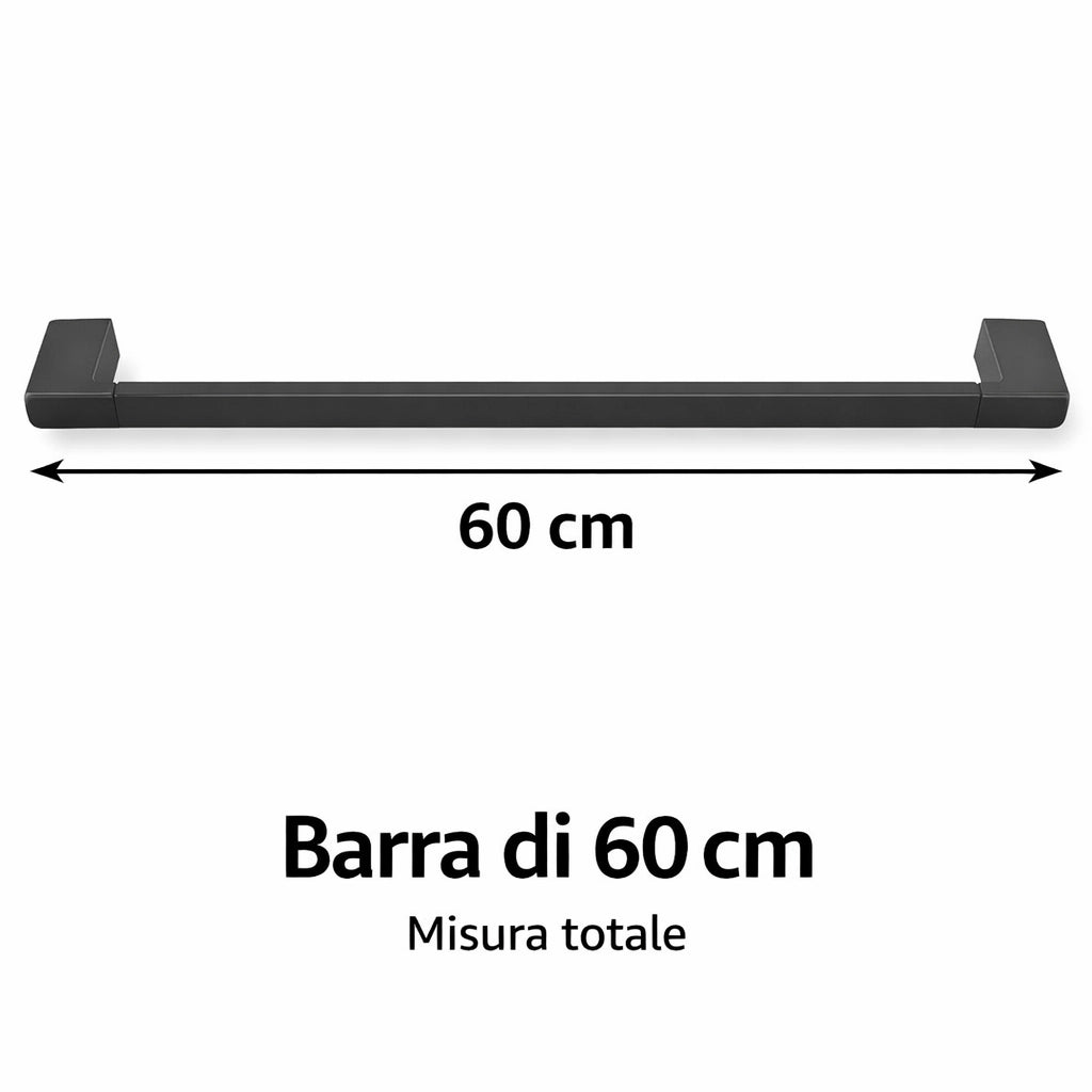 Porta Asciugamani Asta Supporto Da Muro 60 cm Asciugamani Grigio Fumé 87944