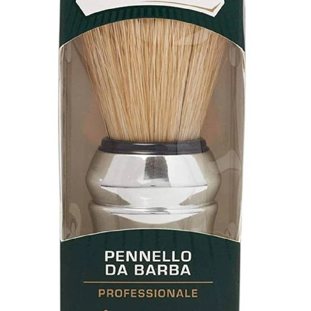 Trade Shop - Pennello Spazzola Professonale Barba Setole Di Cinghiale 55 Mm Silver -
