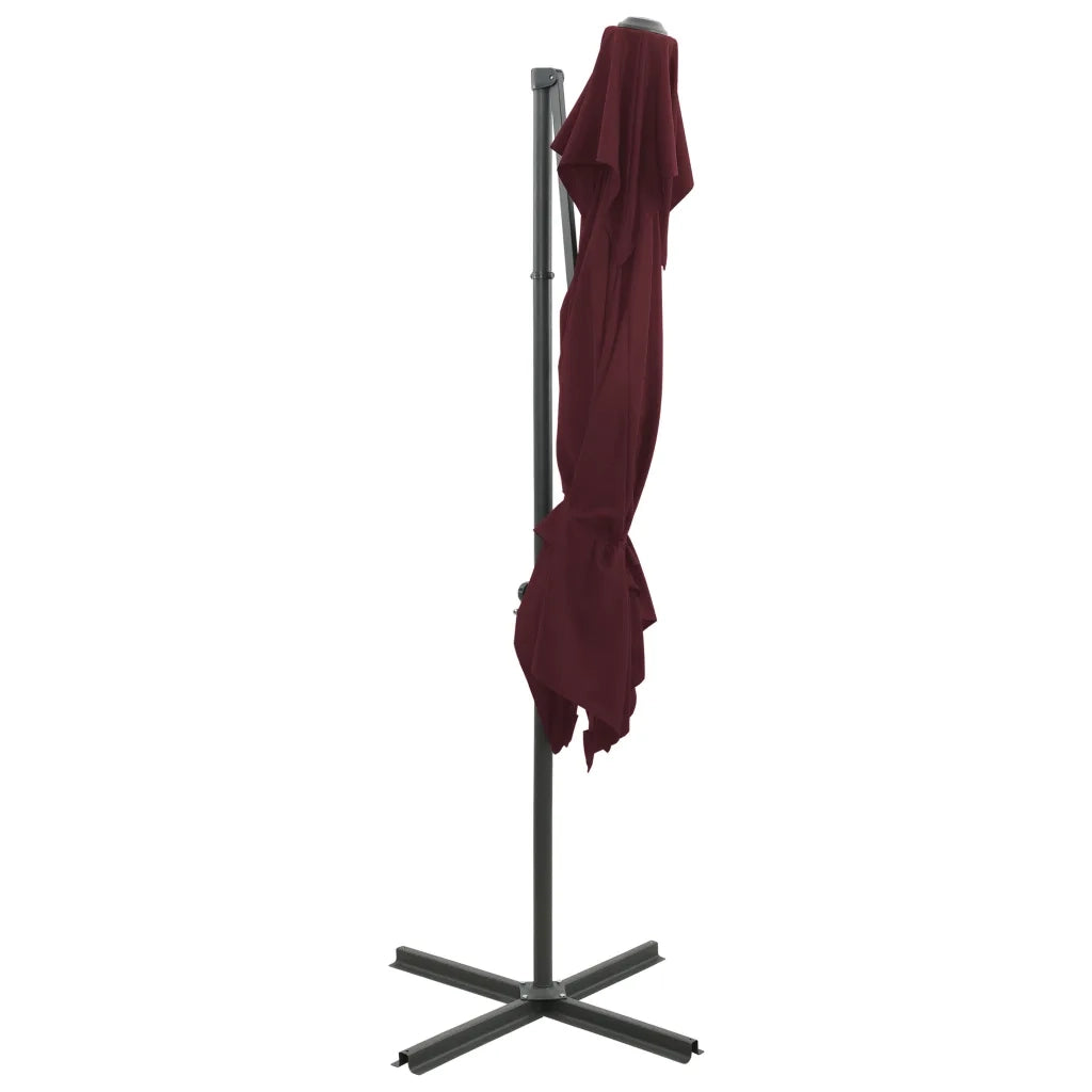 Ombrellone a Sbalzo con LED 250x250 cm Bordeaux 312366