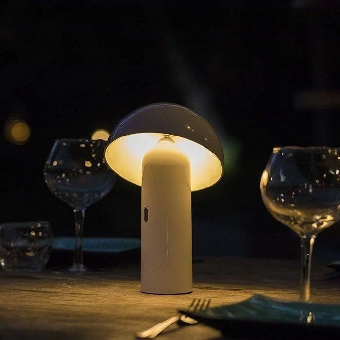 Lampada da tavolo senza fili - LUMISKY - TOD WHITE - H28 cm - Testa orientabile - LED bianco caldo