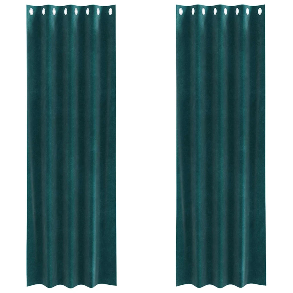 Tende oscuranti 2 pcs Verde Scuro 140 x 225 cm Velluto 4107210