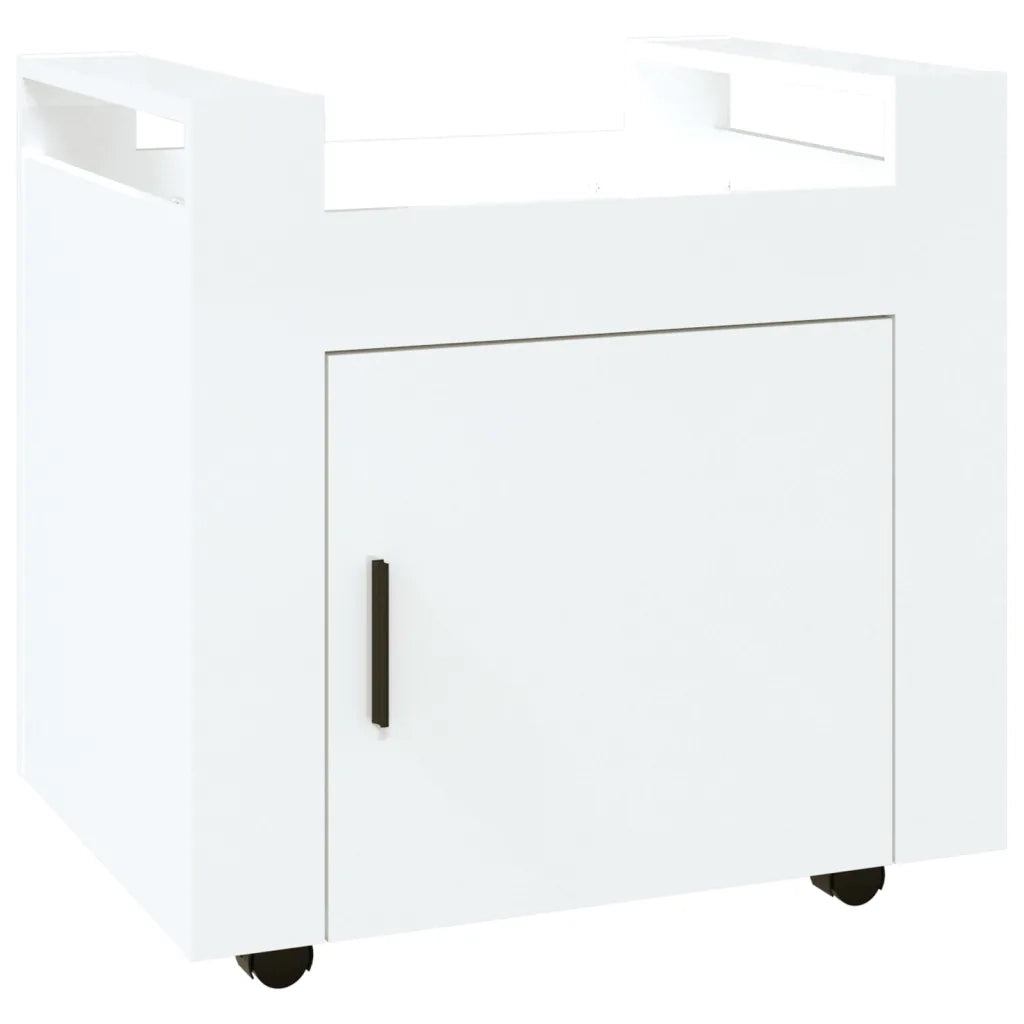 Carrello Scrivania bianco lucido 60x45x60 cm Legno Multistrato 816610