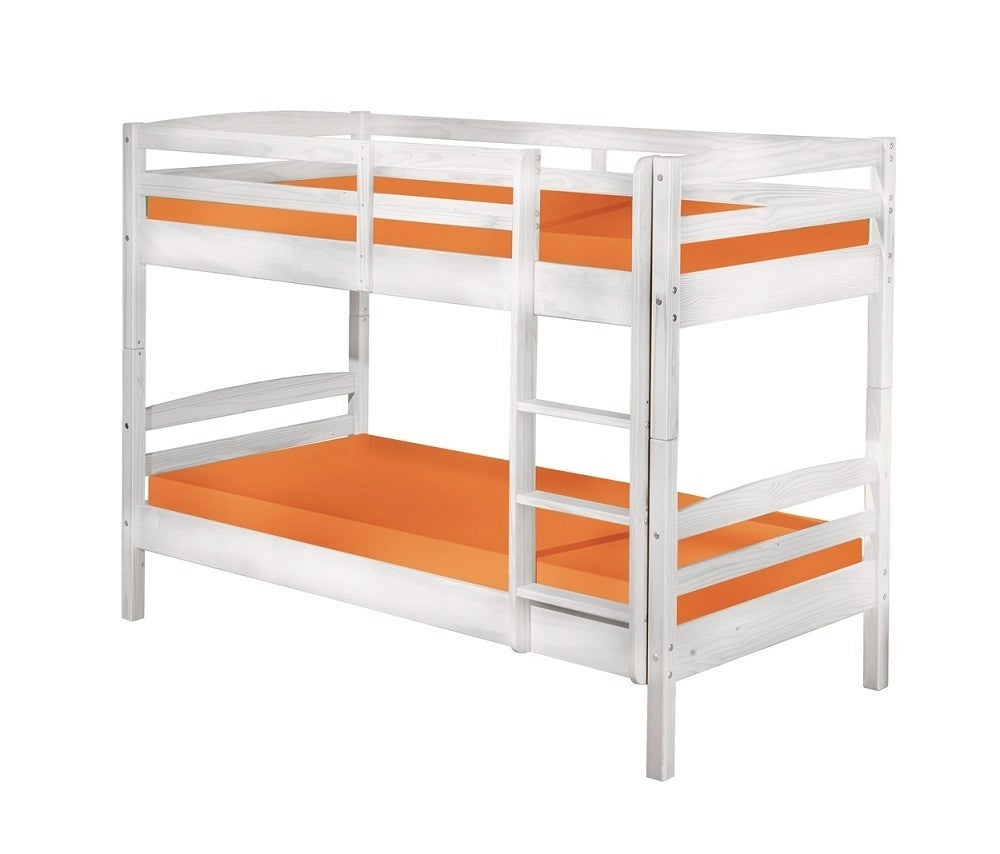 LETTO A CASTELLO ANNIKA 90x200 PINO MASSELLO BIANCO DIVISIBILE IN 2 LETTI DOGHE INCLUSE