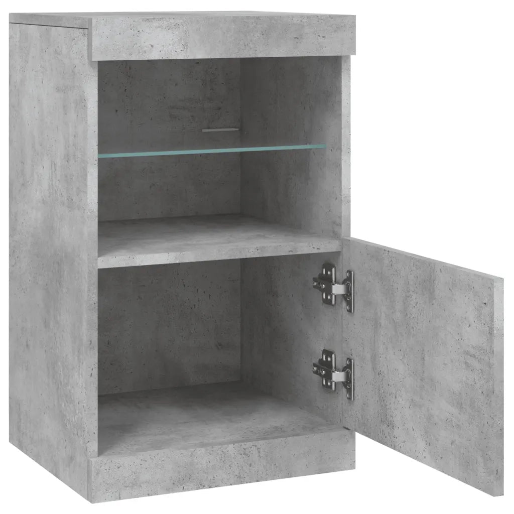 Credenza con Luci LED-Buffet-Armadio da cucina Grigio Cemento 41x37x67 cm 422178