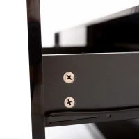 Mobile TV Moderno con 2 Cassetti e 2 Ripiani in Vetro, Illuminazione a LED, 170x36x38 cm, Nero