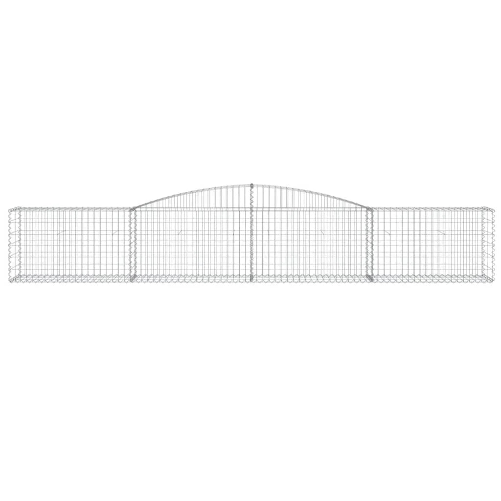 Set di 9 gabbioni ad arco per recinzione gabbia o muro di contenimento 400 x 50 x 60/80 cm ferro zincato argento 02_0041323