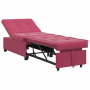 Divano letto | Sof¨¤ letto | Letto singolo Rosso Vino 194 x 67 x 82 cm Velluto