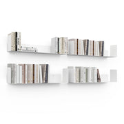 IDMarket - Set di 4 scaffali per libri bianchi METRA, 60x15 cm