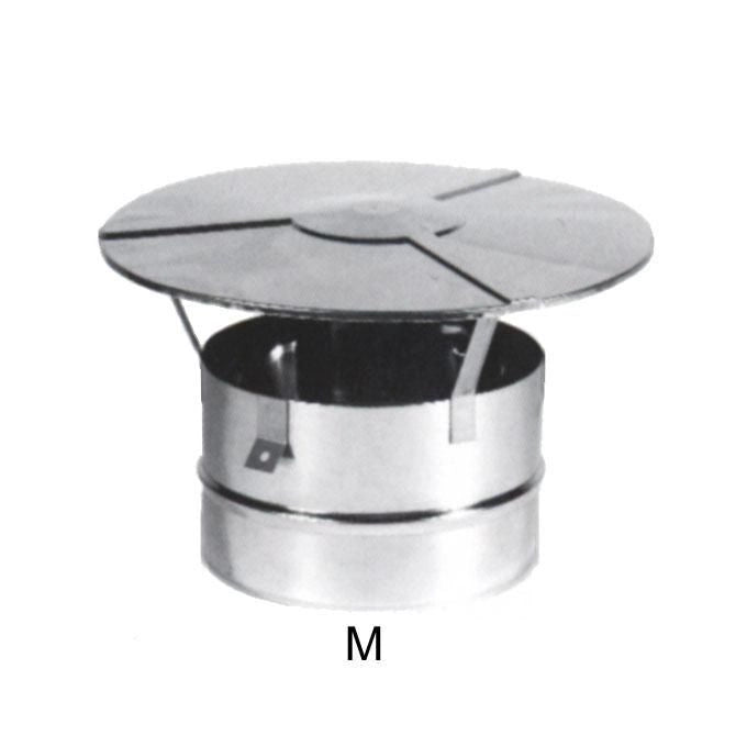 MARAL TERMINALE PARAPIOGGIA INOX 13 MODELLO CAPPELLO CINESE STRUTTURA MONOPARETE MATERIALE AISI 316L FINITURA LUCIDA colore Acciaio