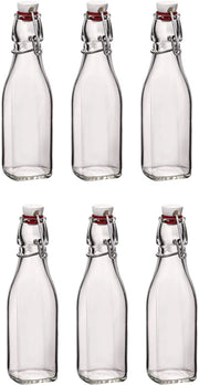 SET 6 BOTTIGLIE IN VETRO SWING CON TAPPO A CHIUSURA ERMETICA 0,250 LT