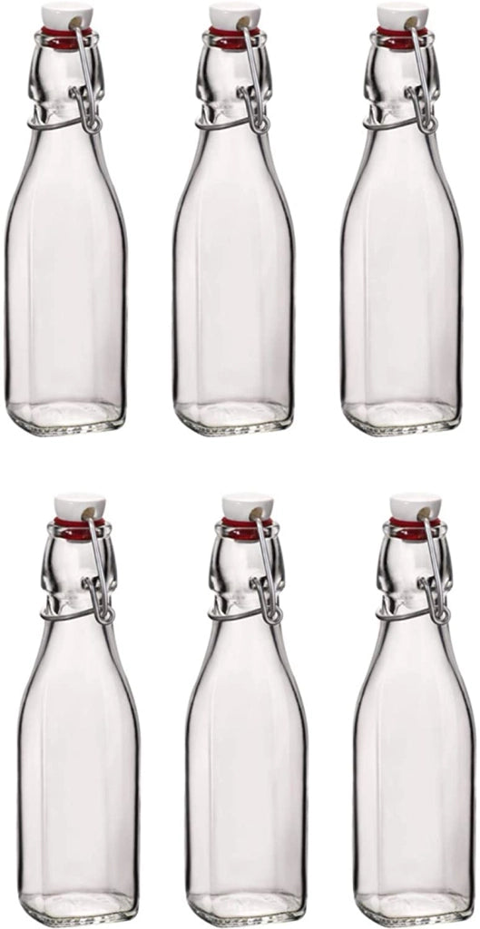 SET 6 BOTTIGLIE IN VETRO SWING CON TAPPO A CHIUSURA ERMETICA 0,250 LT
