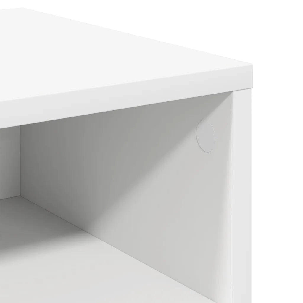 Comodino Bianco 40x30x30 cm Legno Ingegnerizzato 800063
