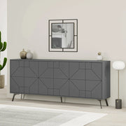 Madia Earl, Credenza 6 Ripiani, 184x35x77h cm Nero Antracite
