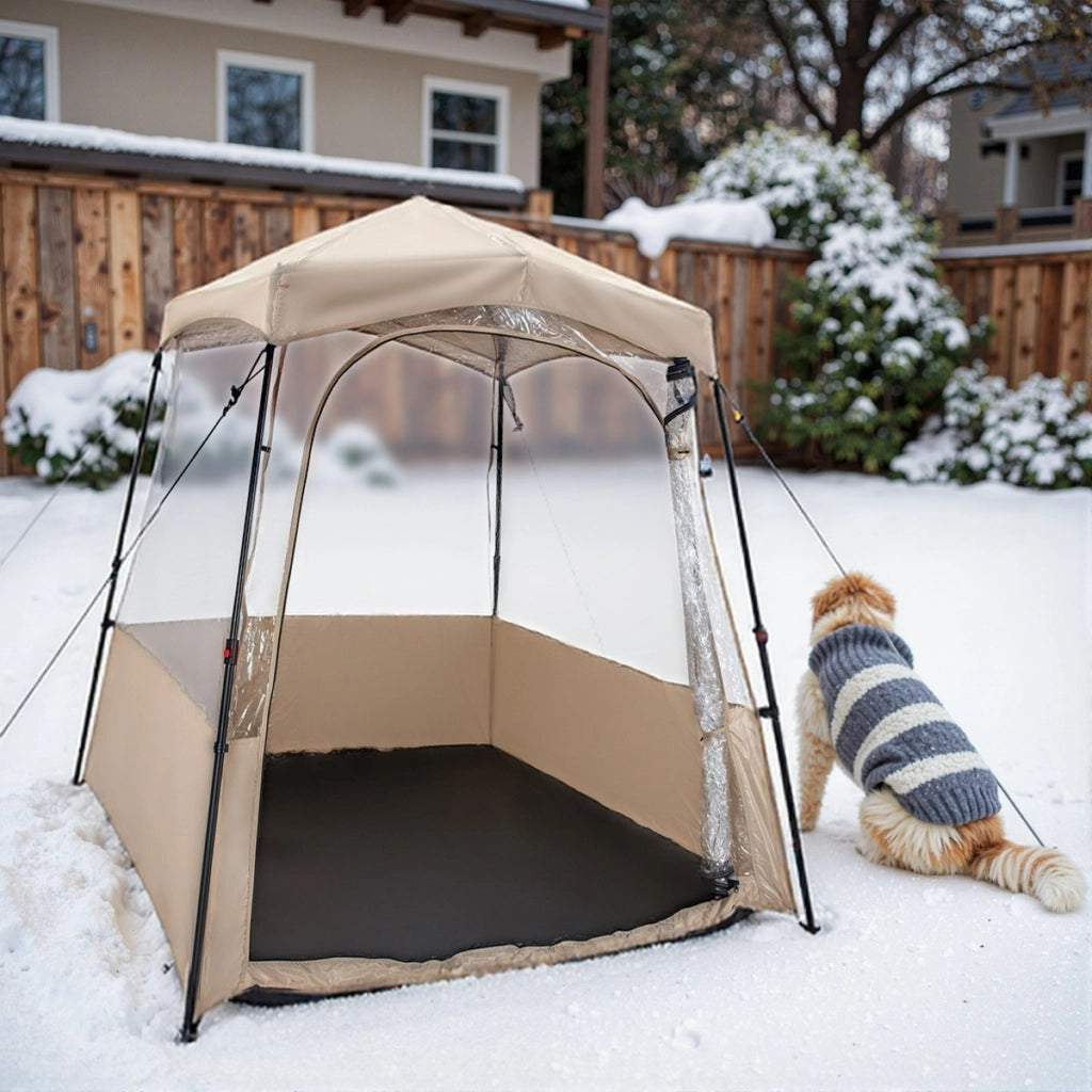 Tenda sportiva pop up con borsa da trasporto, Tenda a bolla portatile in PVC trasparente per pesca e campeggio 160 cm Marrone-Tende
