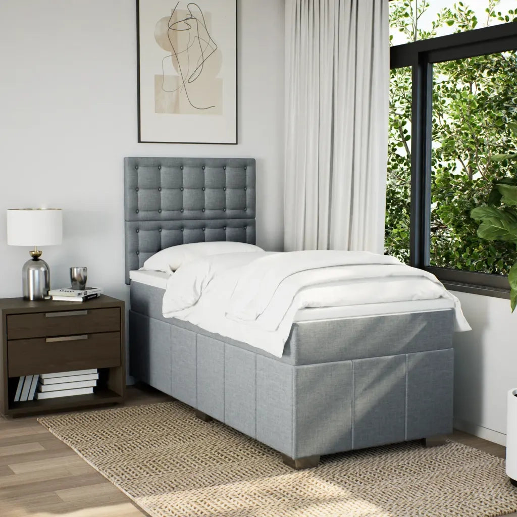 Giroletto a Molle con Materasso Grigio Chiaro 90x200 cm Tessuto 3293865