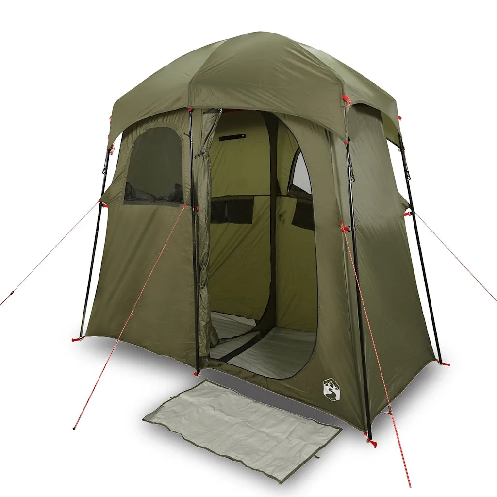 vidaXL Tenda da Doccia per 2 Persone Verde Oliva Impermeabile