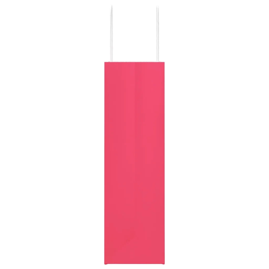 vidaXL Sacchetti di Carta 50 pz con Manici Rosa 21x11x36 cm