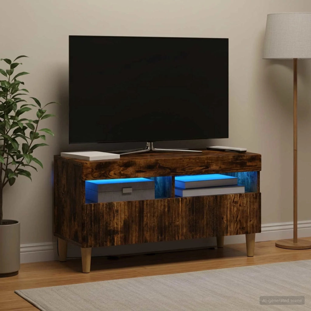Mobile TV LED Rovere Fumo Legno ingegnerizzato 896780