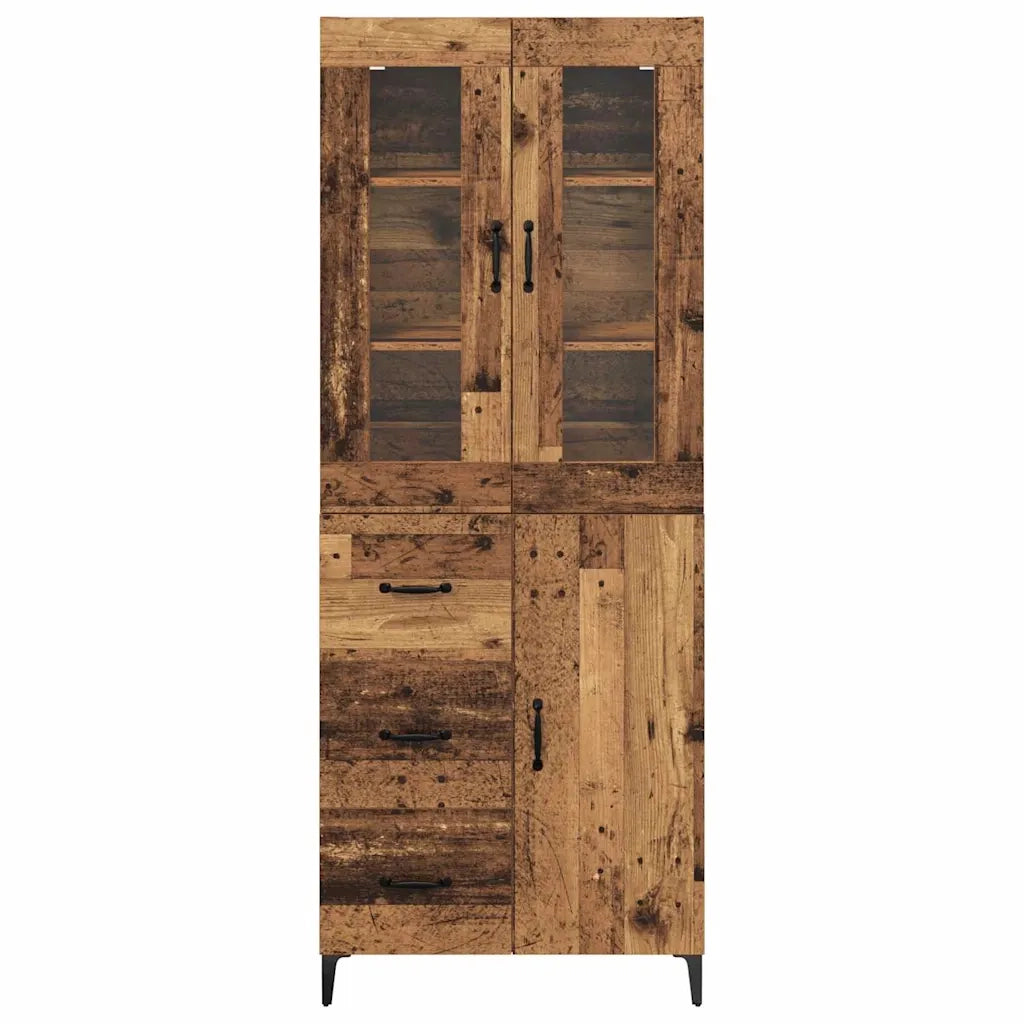 Credenza | Madia | Buffet da pranzo | Armadio da pranzo Legno vecchio 69,5 x 34 x 180 cm Legno multistrato
