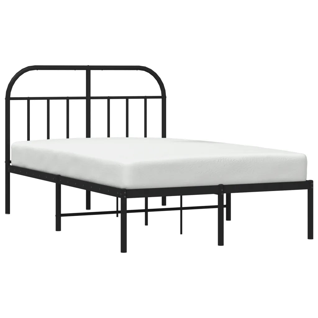 Giroletto con Testiera-Struttura Letto con testiera in Metallo Nero 120x190 cm 965174