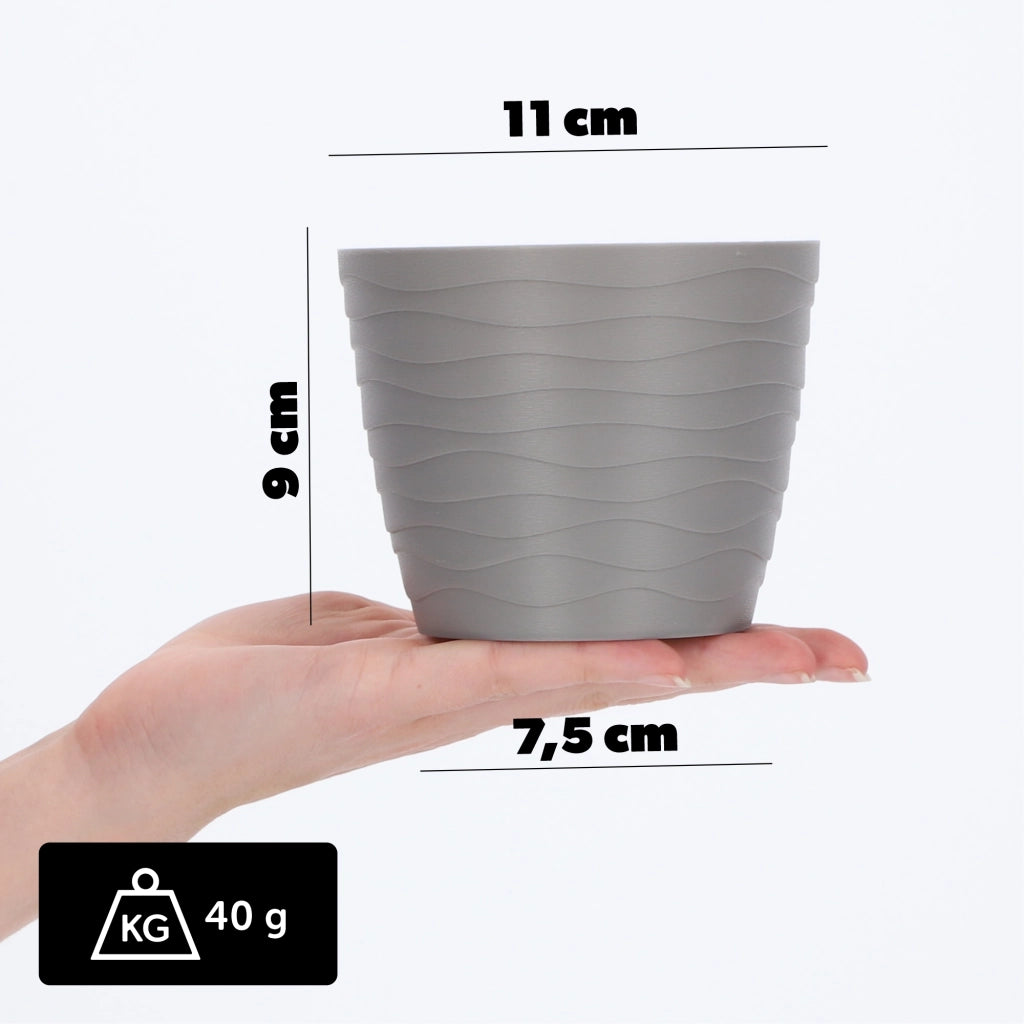 Vaso da fiori KADAX, Vaso da fiori, Grigio, Rotondo, 11 cm, Plastica