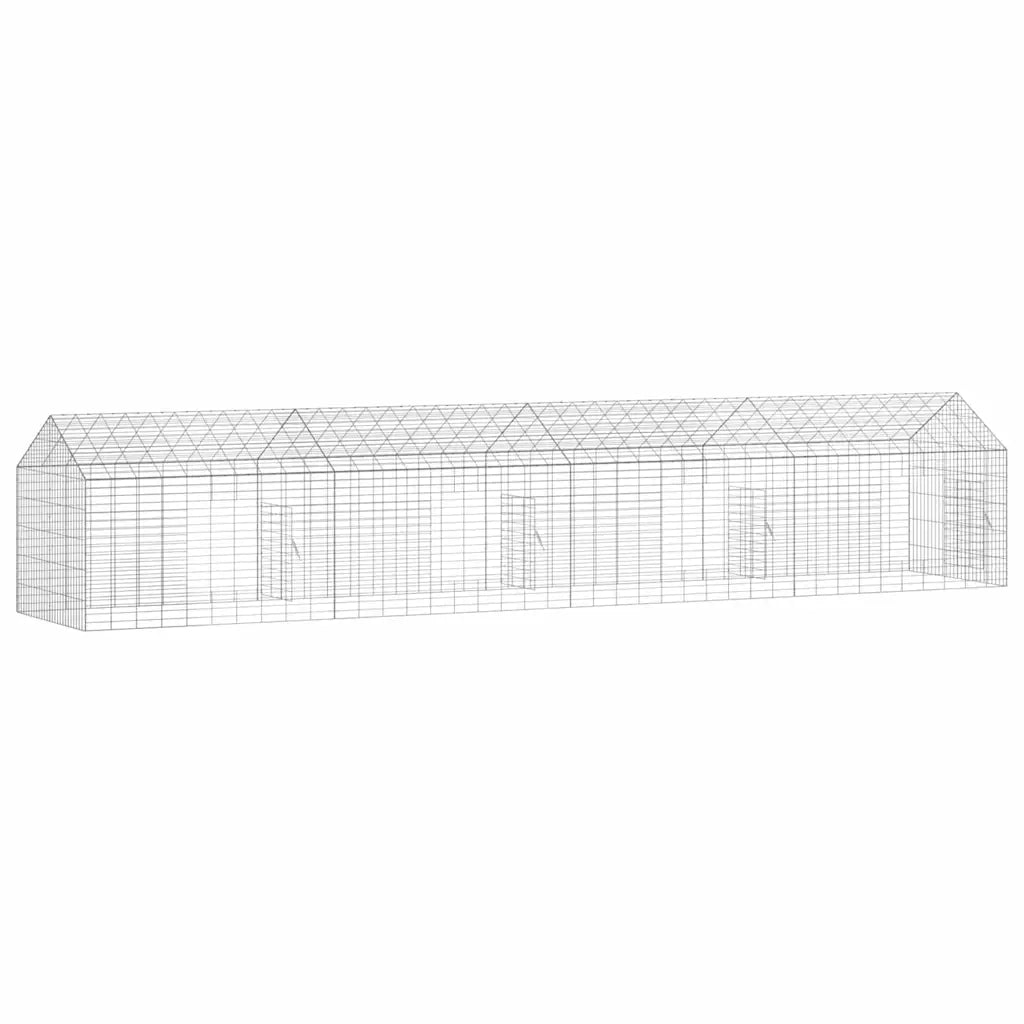 Gabbia per Conigli Argento 400 x 78 x 78 cm Acciaio zincato