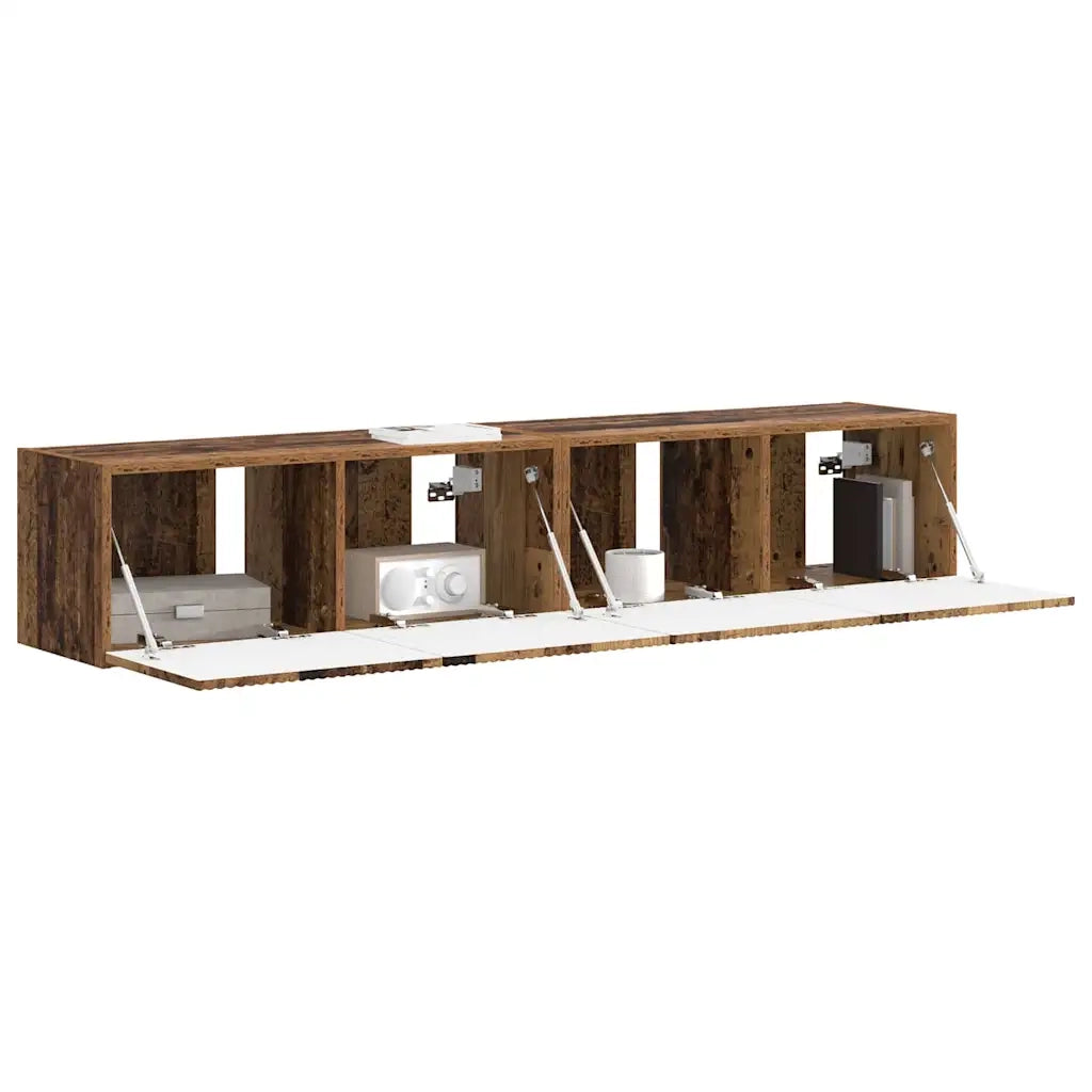 Mobile TV da parete 2 pz-Set di 2 Mobile TV a Muro-Credenza TV Legno vecchio 60 x 31 x 29.5 cm 852267