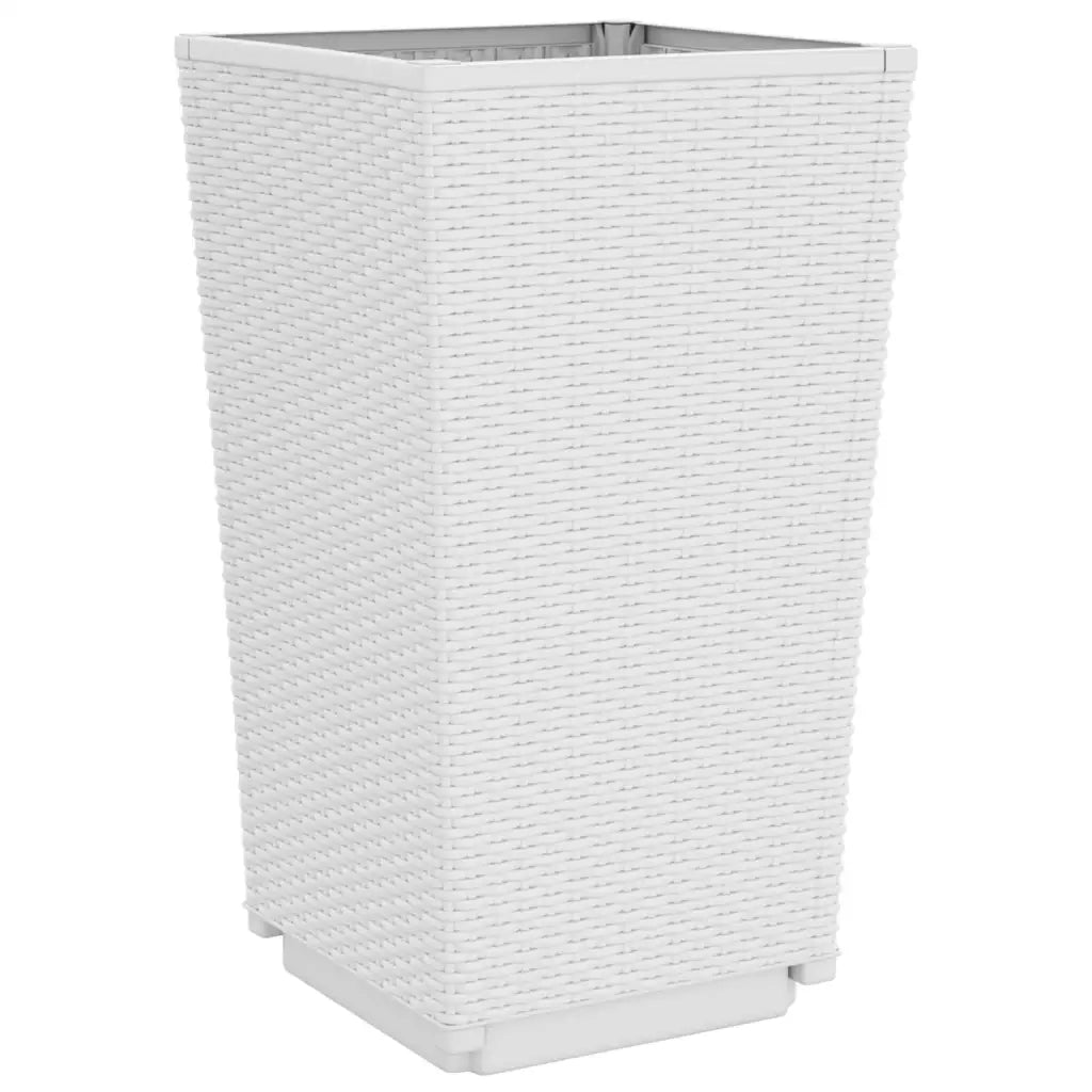 2 pz Fioriere | Cassetta per fiori | Vaso da Giardino Bianche 32,5x32,5x57 cm in PP