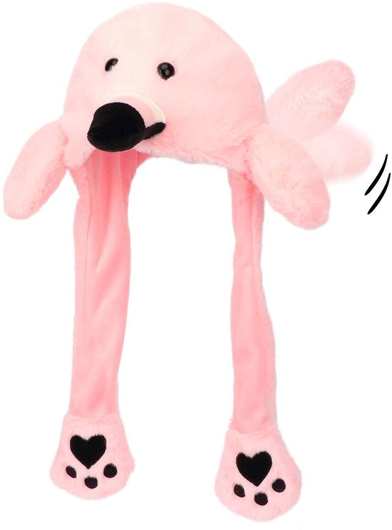 Cappello per Bambino con Piuma di Flamingo - Colorazione Oren - Piumino - Regalo Divertente - Adatto per Bambini a Partire da 3 Anni - Rosa - Adatto per Bambini di 3 Anni in Suo - Cappello Animale