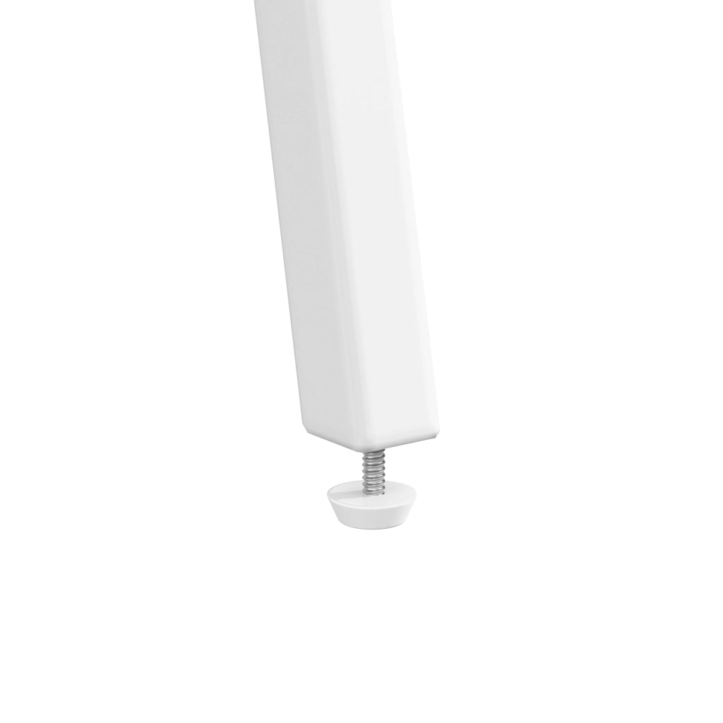 Set 2 sgabelli da bar in MDF effetto legno, struttura in metallo bianco, H 63 cm