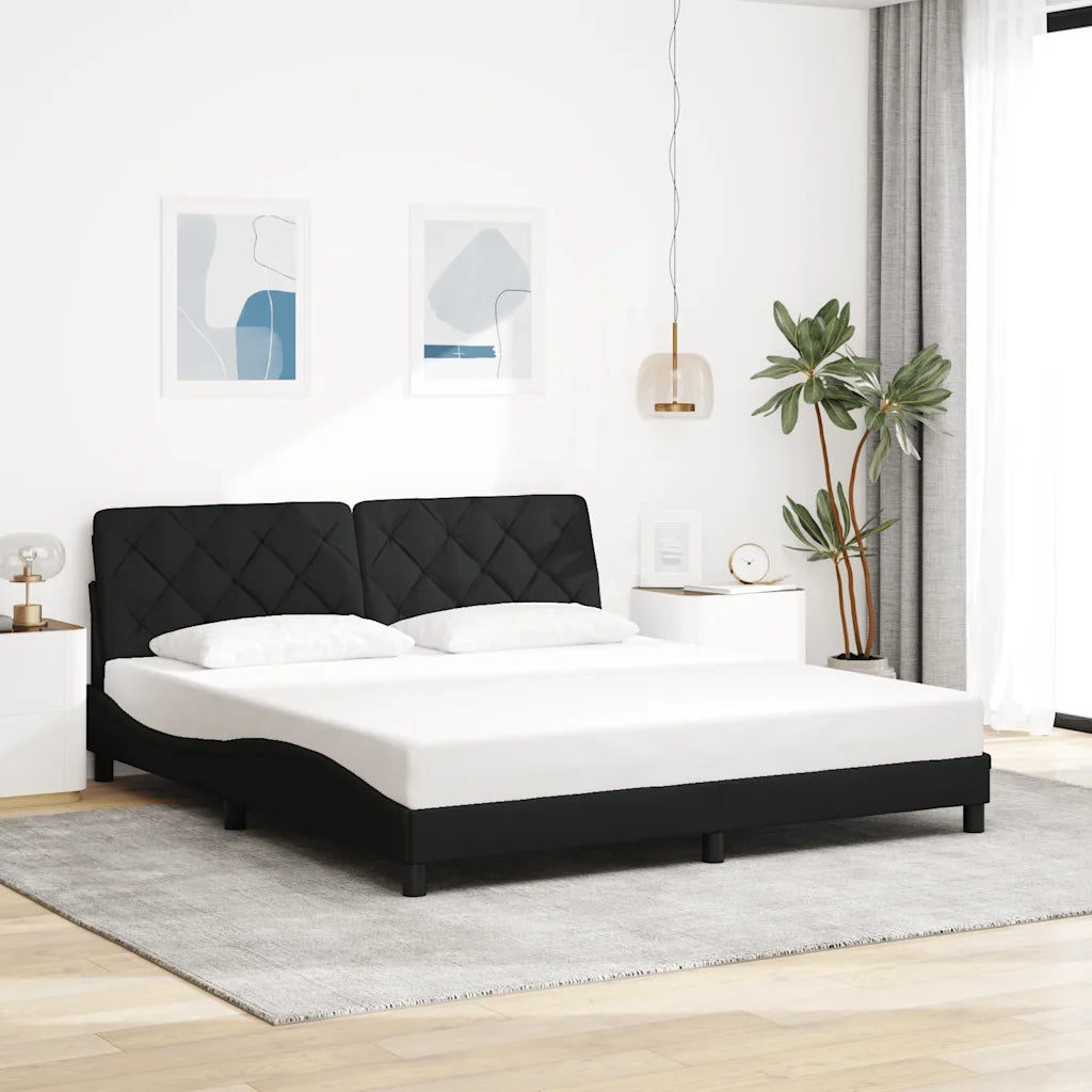 Giroletto senza Materasso Nero 180x200 cm in Tessuto 3310617