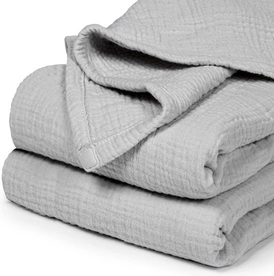 Bambino Coperta Mousseline 120 x 120 cm Grigio Argento