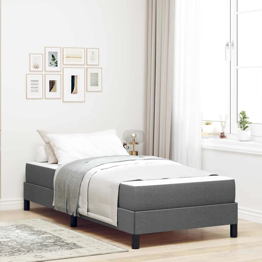 Letto a molle con materasso Grigio scuro 80 x 200 cm Tessuto