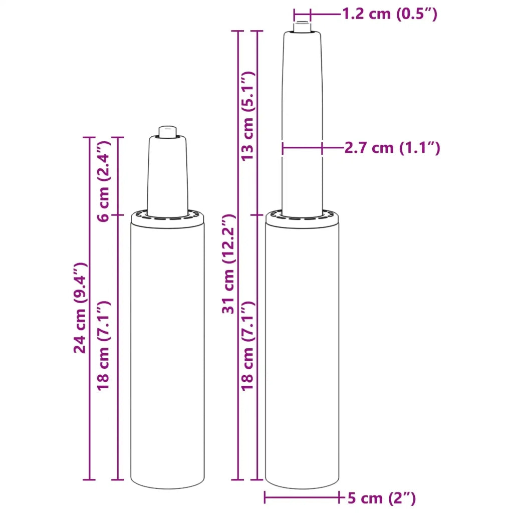 Cilindro a Gas per Sedia da Ufficio Nero 239-309 mm Ferro CFW8623079