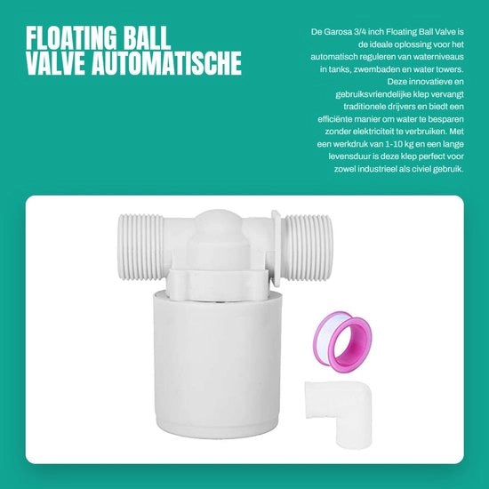 Valvola a Sfera Galleggiante - Controllo Livello Acqua Automatico - Adatto per Serbatoi e Piscine - Elevato Flusso Acqua - affidabile - Un...