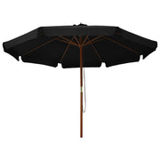 Ombrello | Parasolne da Esterni con Palo in Legno 330 cm Nero